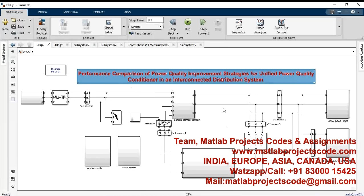 Performance Comparison Of Power Quality Improvement Strategies For Unified Power Quality Conditioner project simulation thumbnail for Renewable Energy Engineering