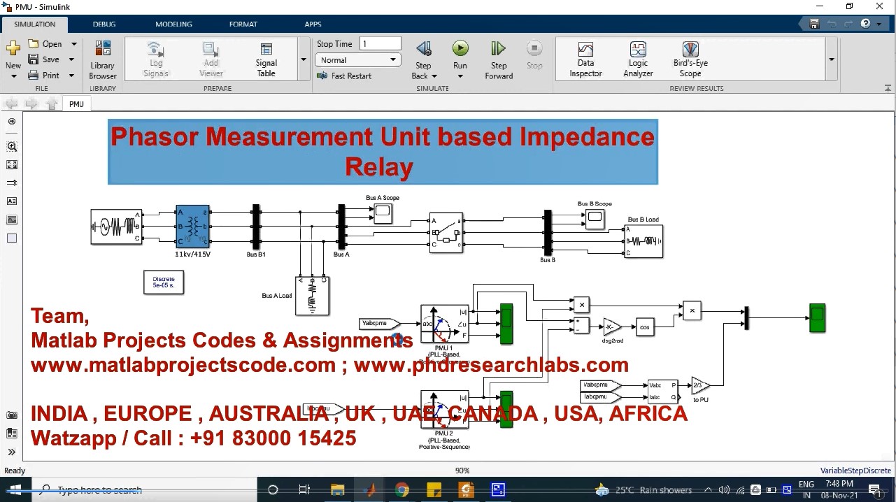 Phasor Measurement Unit Based Impedance Relay project simulation thumbnail for Electrical Engineering