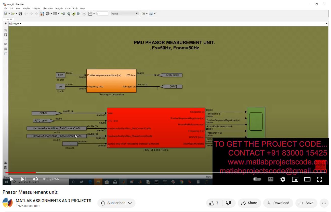 Phasor Measurement Unit project simulation thumbnail for Electrical Engineering