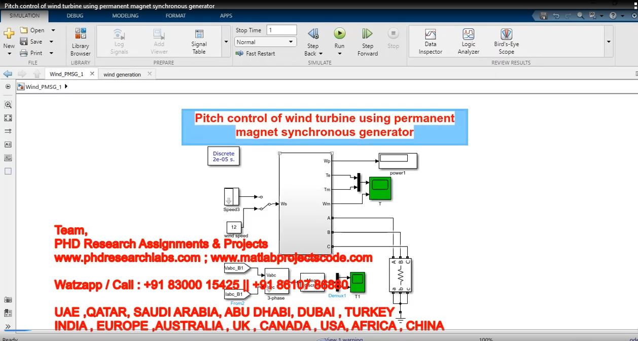 Pitch control of wind turbine using permanent magnet synchronous generator