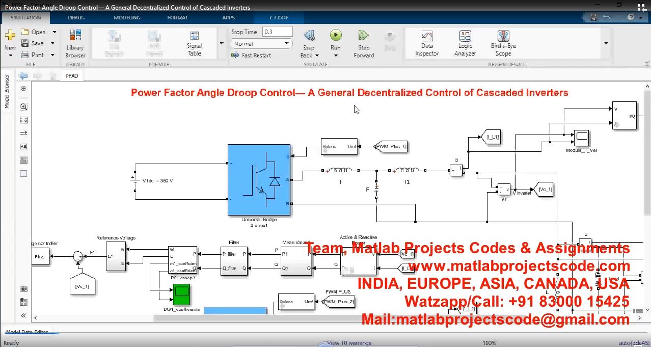 Power Factor Angle Droop Control A General Decentralized Control Of Cascaded Inverters project simulation thumbnail for Renewable Energy Engineering