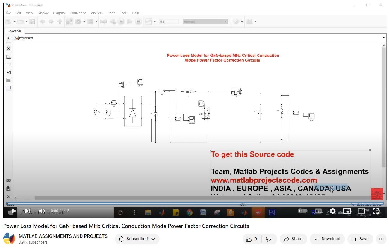Power Loss Model For Gan-Based Mhz Critical Conduction Mode Power Factor Correction Circuits project simulation thumbnail for Renewable Energy Engineering