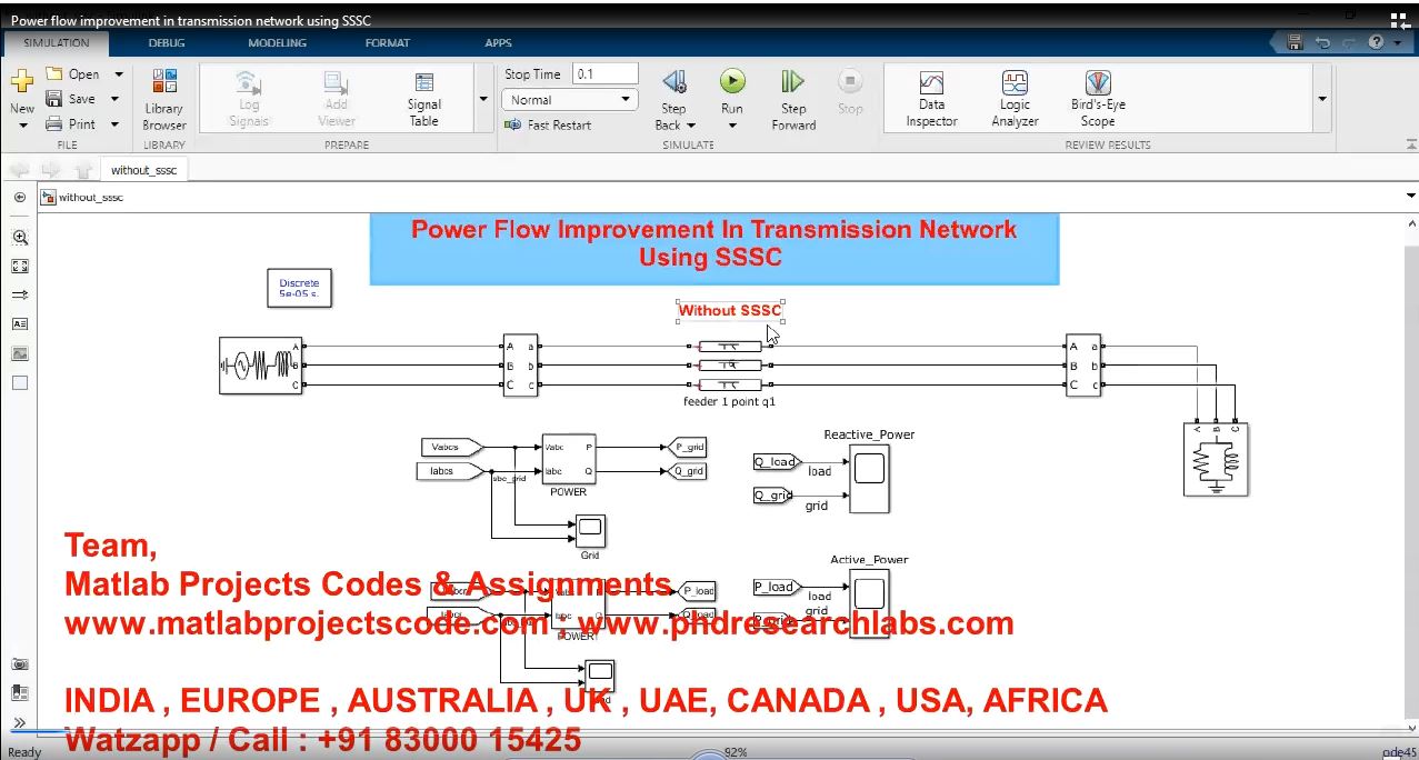 Power Flow Improvement In Transmission Network Using Sssc project simulation thumbnail for Renewable Energy Engineering
