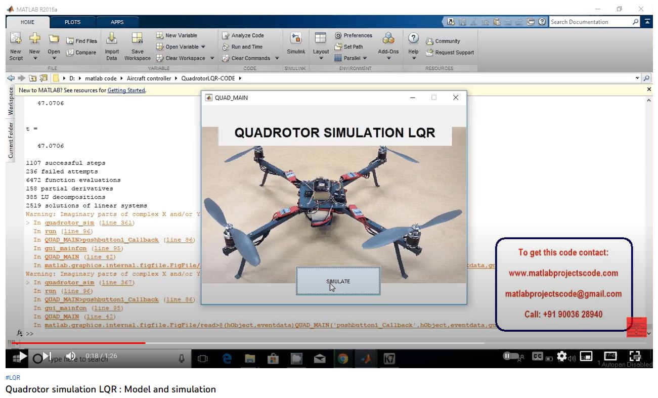 Quadrotor Simulation LQR _ Model and Simulation project simulation thumbnail for Mechanical, EV and Mechatronics Engineering