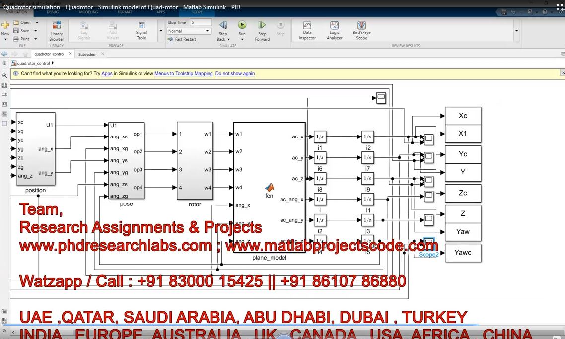 Quadrotor Simulation _ Quadrotor _ Simulink Model Of Quad-Rotor _ Matlab Simulink _ Pid project simulation thumbnail for Mechanical, EV and Mechatronics Engineering