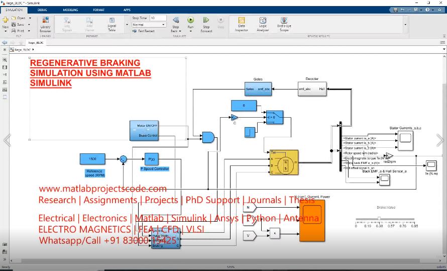 Regenerative Braking System Using Matlab Simulink Simulation project simulation thumbnail for Mechanical, EV and Mechatronics Engineering