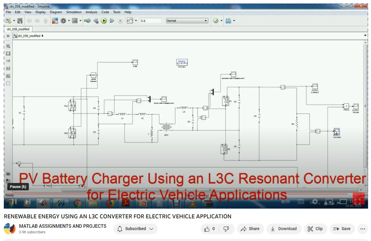Renewable Energy Using An L3C Converter For Electric Vehicle Application project simulation thumbnail for Renewable Energy Engineering