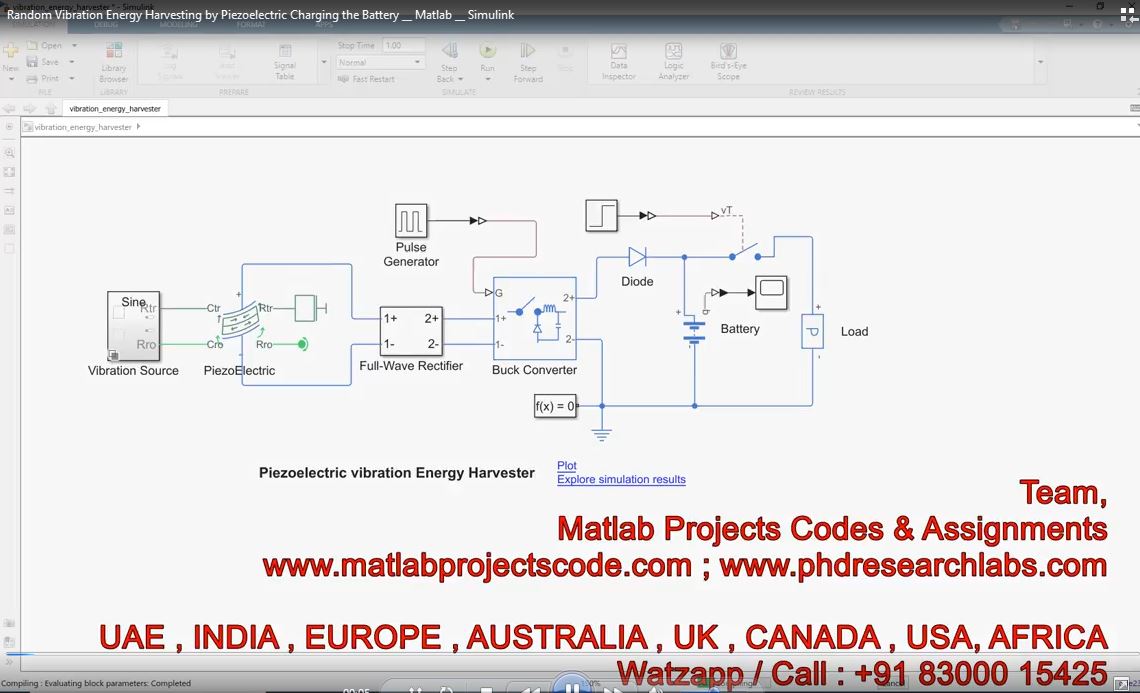 Random Vibration Energy Harvesting By Piezoelectric Charging The Battery __ Matlab __ Simulink project simulation thumbnail for Mechanical, EV and Mechatronics Engineering
