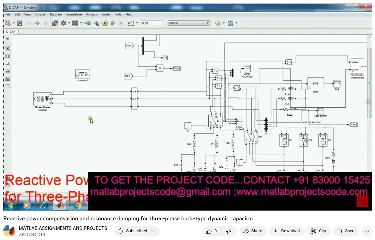 Reactive Power Compensation And Resonance | MATLAB Project