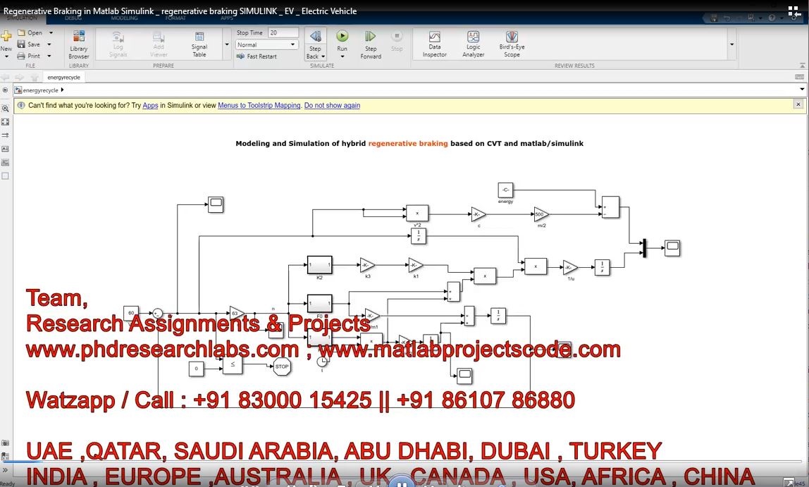 Regenerative Braking In Matlab Simulink _ Regenerative Braking Simulink _ Ev _ Electric Vehicle project simulation thumbnail for Mechanical, EV and Mechatronics Engineering