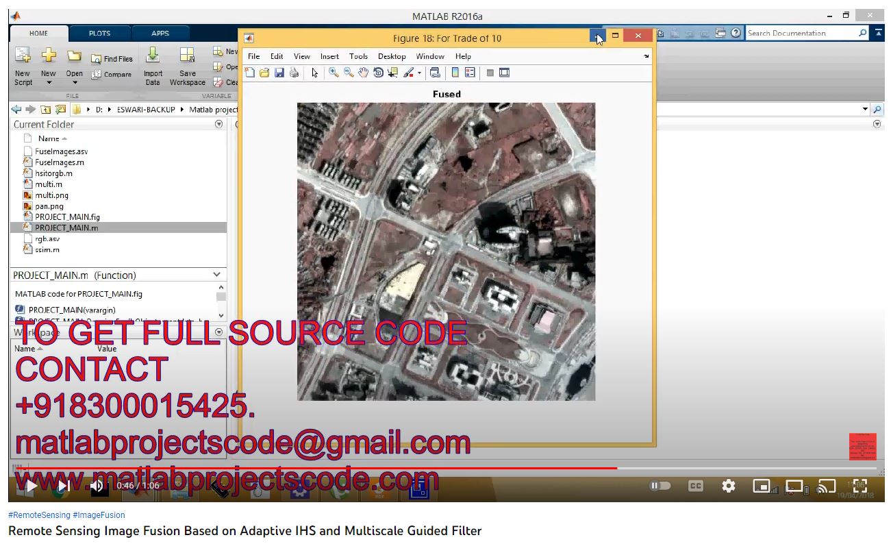 Remote Sensing Image Fusion based on Adaptive IHS and Multiscale Guided Filter project simulation thumbnail for Communication Systems Engineering