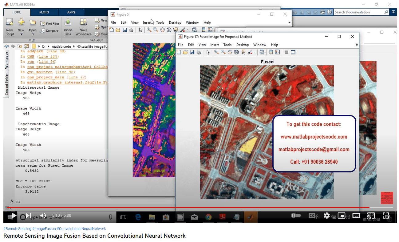 Remote Sensing Image Fusion based on Convolutional Neural Network project simulation thumbnail for Communication Systems Engineering