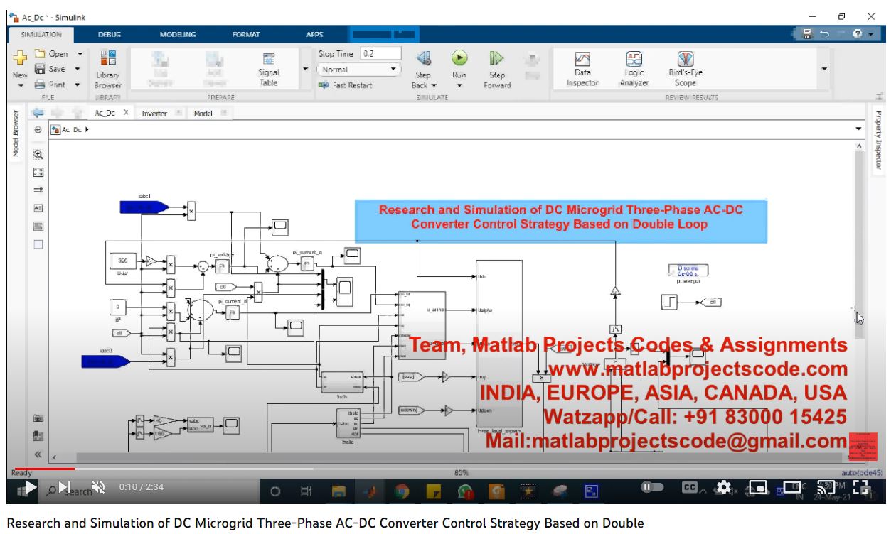 Research And Simulation Of Dc Microgrid Three-Phase Ac-Dc Converter Control Strategy Based On Double project simulation thumbnail for Renewable Energy Engineering