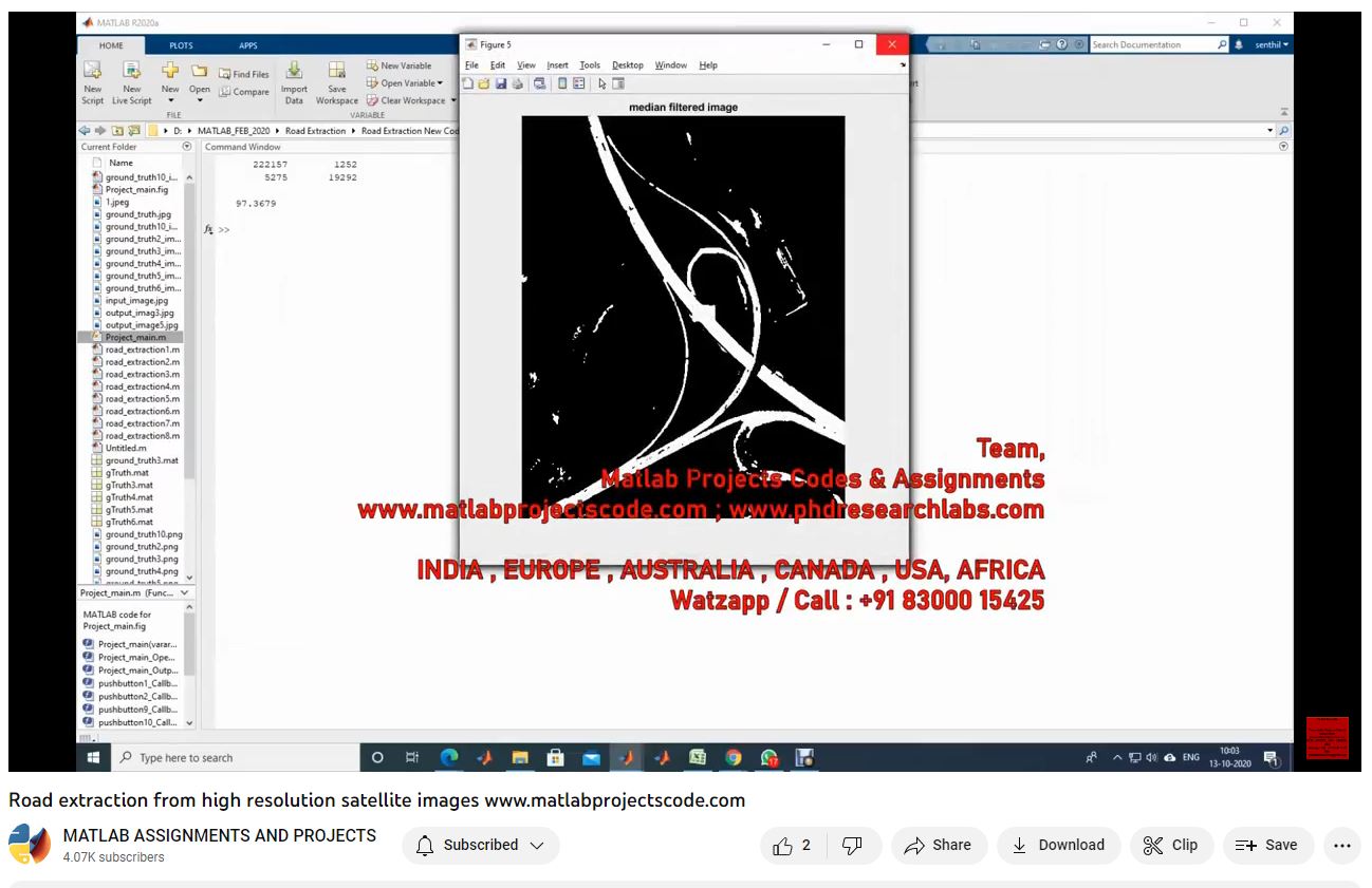 Road Extraction From High Resolution Satellite Images-Matlab Simulink-Electrical Assignments-Projects-Phd Research project simulation thumbnail for Mechanical, EV and Mechatronics Engineering