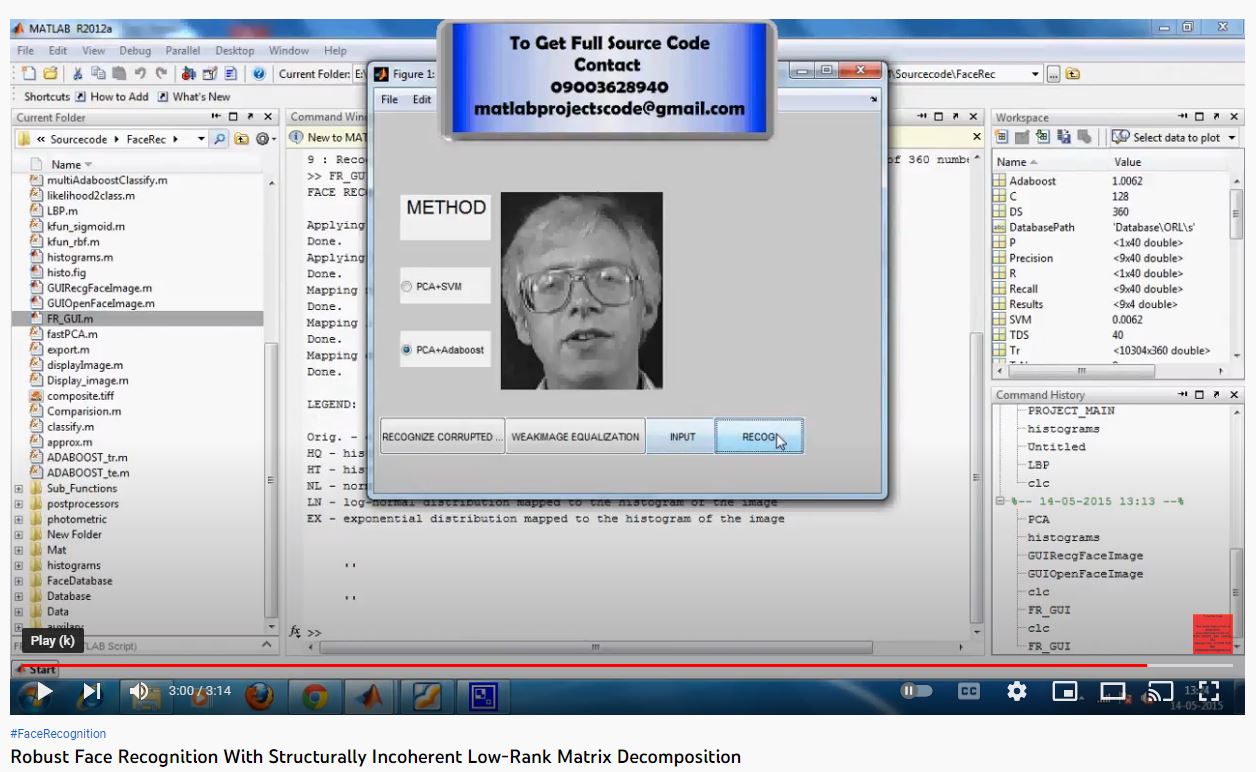 Robust Face Recognition with Structurally | MATLAB Project