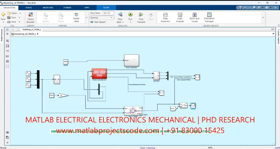 Simulink Simulation Of Comparison Of Mathematical Model Pmsm In Matlab Simulink Simulation project simulation thumbnail for Mechanical, EV and Mechatronics Engineering