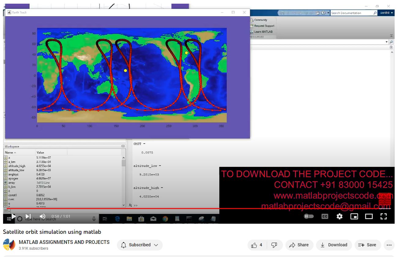 Satellite Orbit Simulation Using Matlab project simulation thumbnail for Mechanical, EV and Mechatronics Engineering