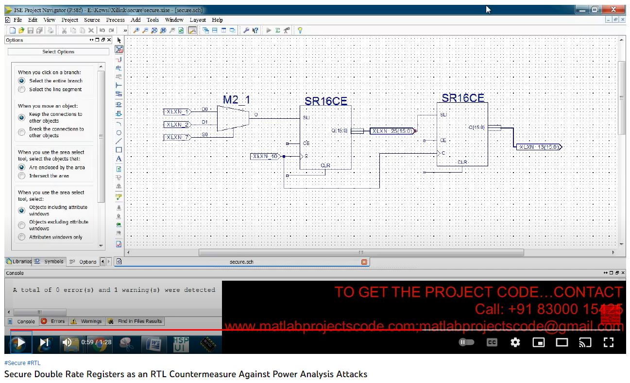 Secure Double Rate Registers as an RTL Countermeasure Against Power Analysis Attacks project simulation thumbnail for Electronics Engineering