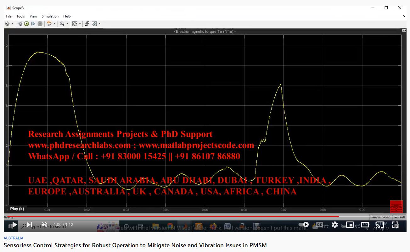 Sensorless Control Strategies for Robust Operation to Mitigate Noise and Vibration Issues in PMSM Drives project simulation thumbnail for Mechanical, EV and Mechatronics Engineering