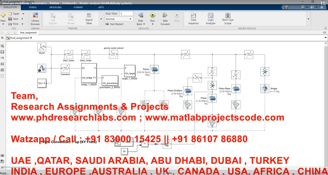 Simscape Multibody _ Kinematics _ Matlab _ Solidworks _ Kinetic Analysis Simmultibody Systems project simulation thumbnail for Electrical Engineering