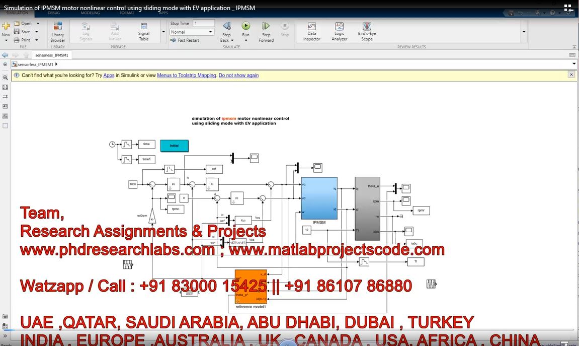 Simulation Of Ipmsm Motor Nonlinear Control Using Sliding Mode With Ev Application _ Ipmsm project simulation thumbnail for Mechanical, EV and Mechatronics Engineering