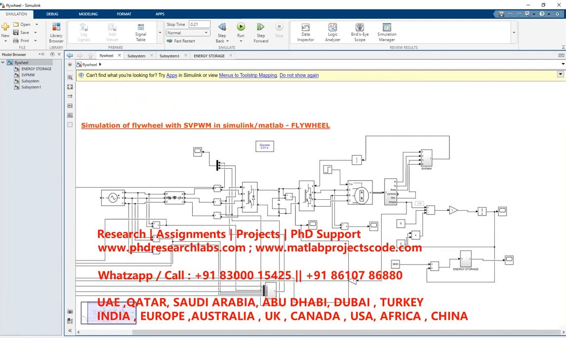 Simulation Of Flywheel With Svpwm In Simulink Matlab _ Fess project simulation thumbnail for Mechanical, EV and Mechatronics Engineering