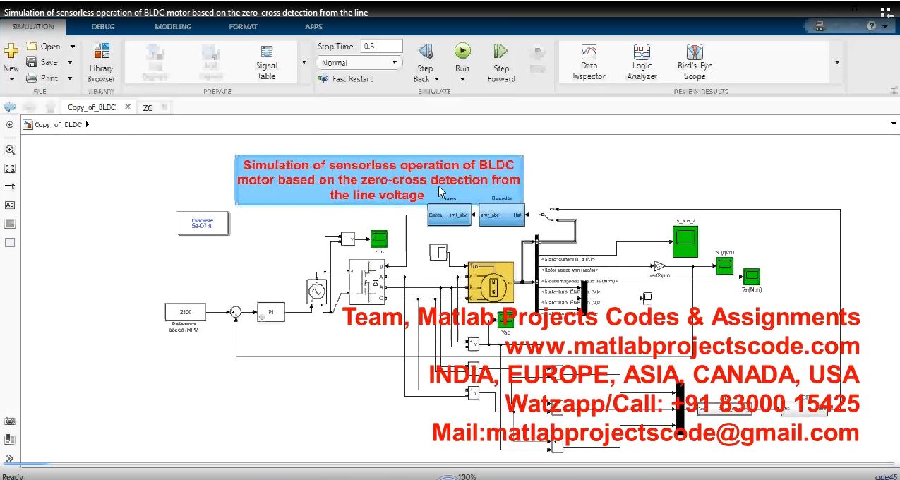 Simulation Of Sensorless Operation Of Bldc Motor Based On The Zero-Cross Detection From The Line project simulation thumbnail for Mechanical, EV and Mechatronics Engineering