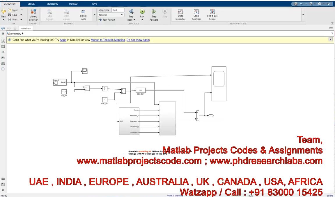 Simulink Modeling Of Lithium Batteries Battery Parameters Change With The Changes In The Soc project simulation thumbnail for Renewable Energy Engineering