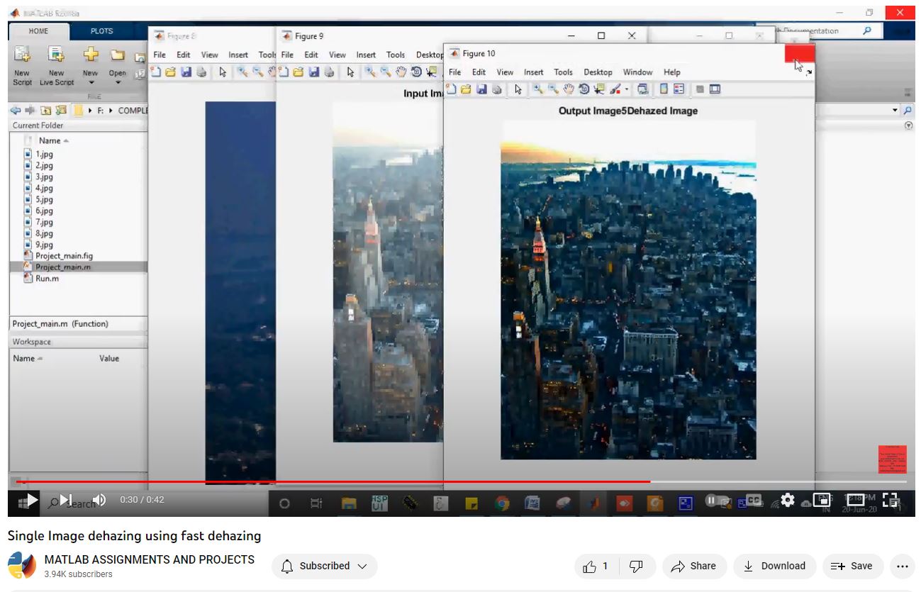 Single Image Dehazing Using Fast Dehazing project simulation thumbnail for Signal Processing and AI Engineering