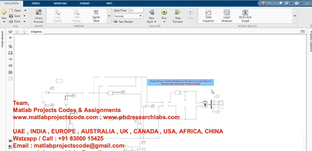 Single Stage Isolated Bridgeless Charger For Light Electric Vehicle With Improved Power Quality project simulation thumbnail for Renewable Energy Engineering