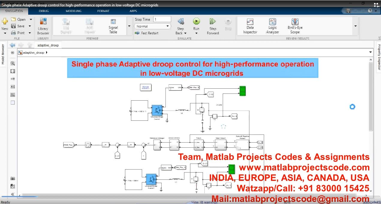 Single Phase Adaptive Droop Control For High-Performance Operation In Low-Voltage Dc Microgrids project simulation thumbnail for Renewable Energy Engineering