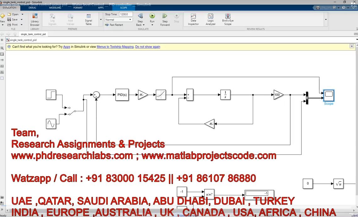 Single Tank Water Level Control Using Pid __ Water Level Control __ Pid Controller __ Simulink project simulation thumbnail for Control Systems Engineering