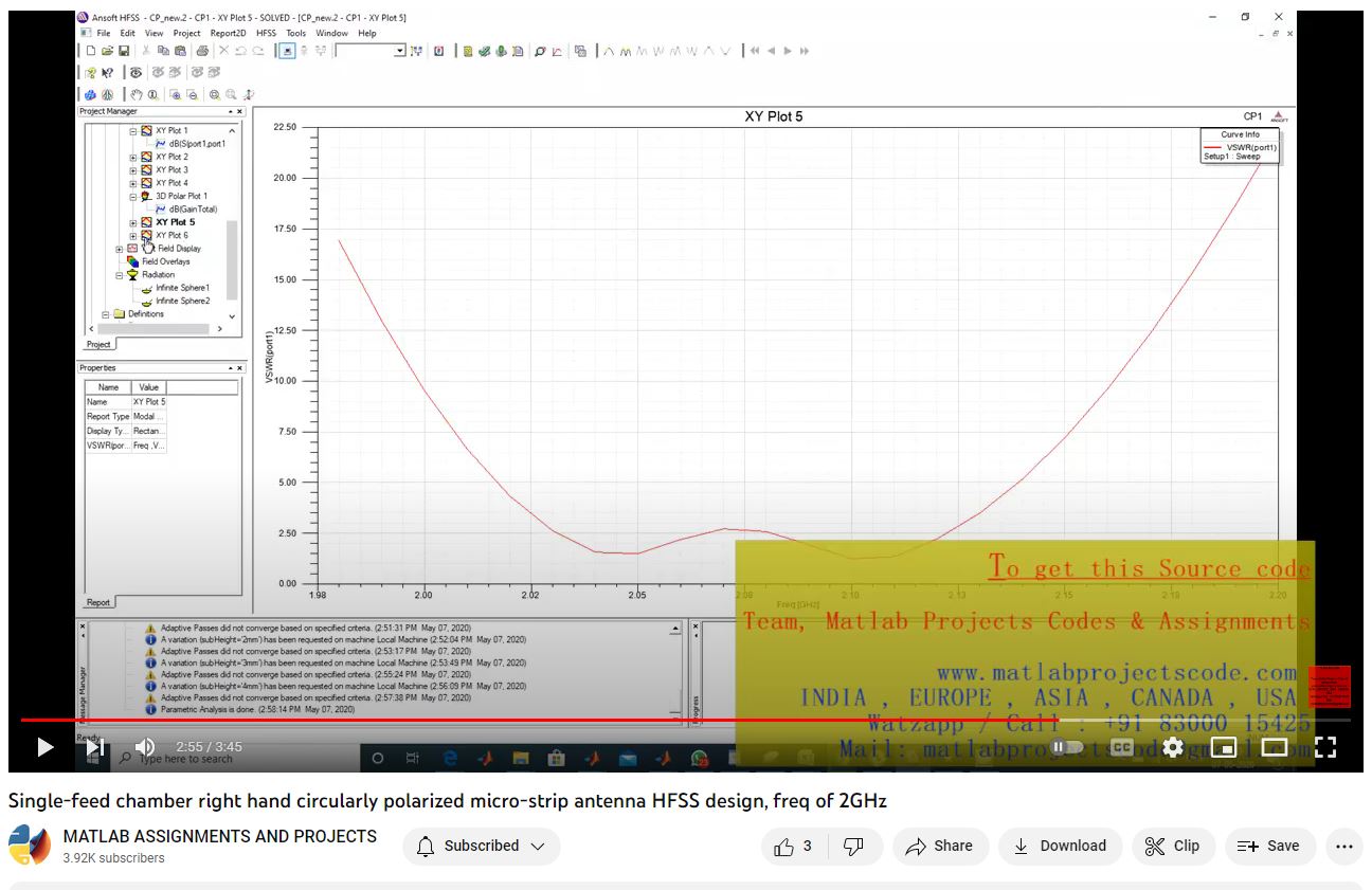Single-Feed Chamber Right Hand Circularly Polarized Micro-Strip Antenna Hfss Design Freq Of 2Ghz project thumbnail image