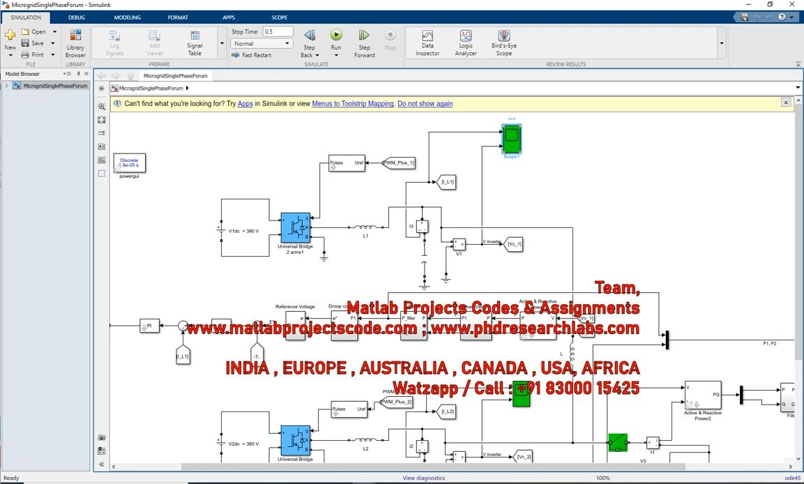 Single-Phase Islanding Control Can Achieve Inverter Islanding And Grid Operation _ Simulink _ Matlab project simulation thumbnail for Power Electronics Engineering
