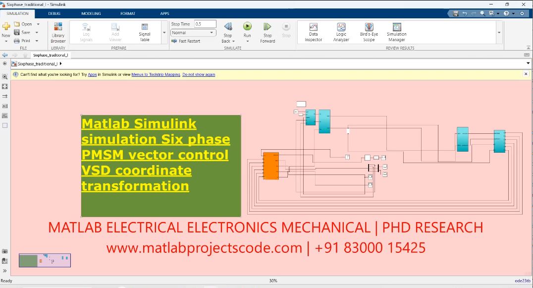 Six Phase Pmsm Vector Control Vsd Coordinate Transformation-Matlab Simulink Simulation project simulation thumbnail for Mechanical, EV and Mechatronics Engineering
