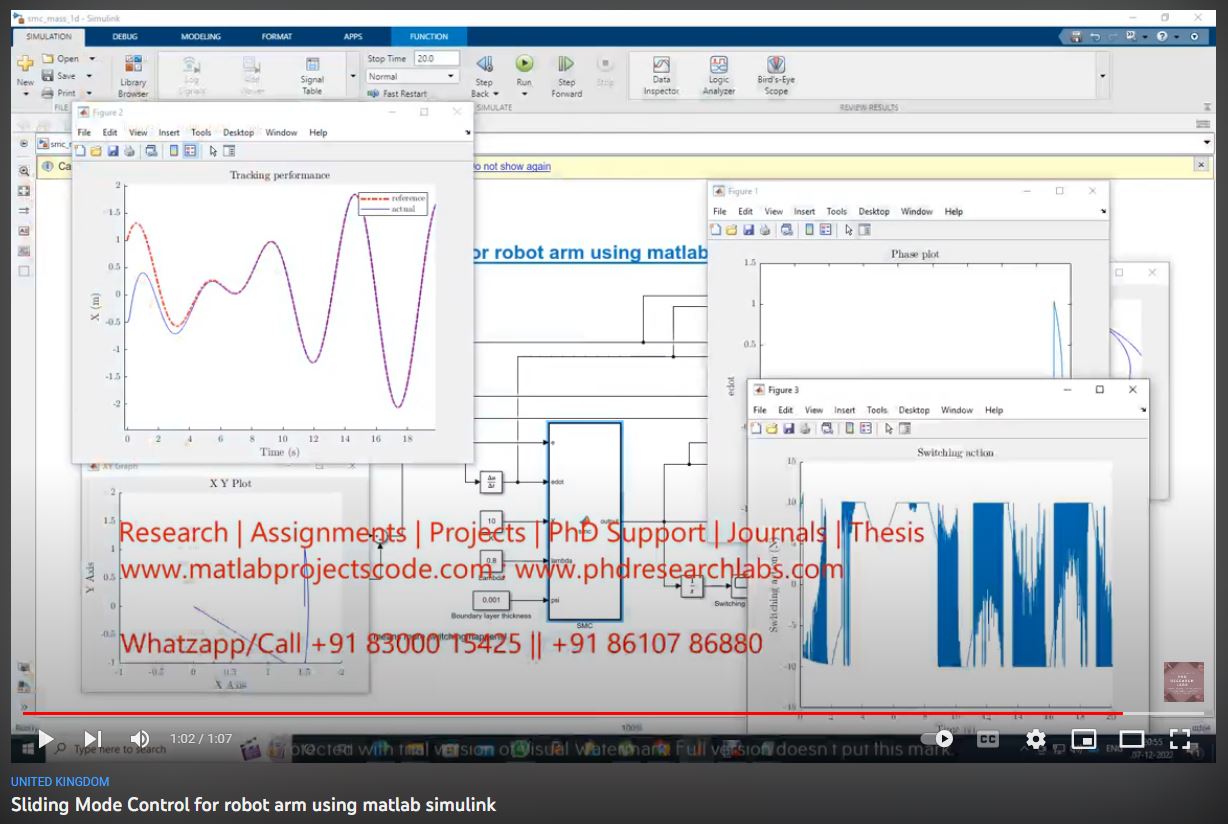 Sliding Mode Control - for Robot Arm using MATLAB SIMULINK project simulation thumbnail for Mechanical, EV and Mechatronics Engineering