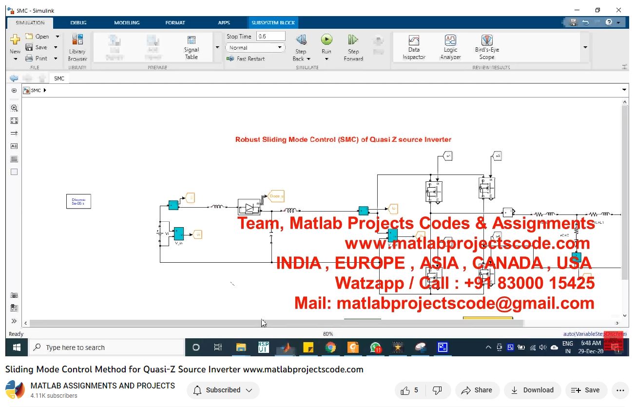 Sliding Mode Control Method For Quasi-Z Source Inverter-Matlab Simulink-Electrical Assignments-Projects-Phd Research project simulation thumbnail for Power Electronics Engineering