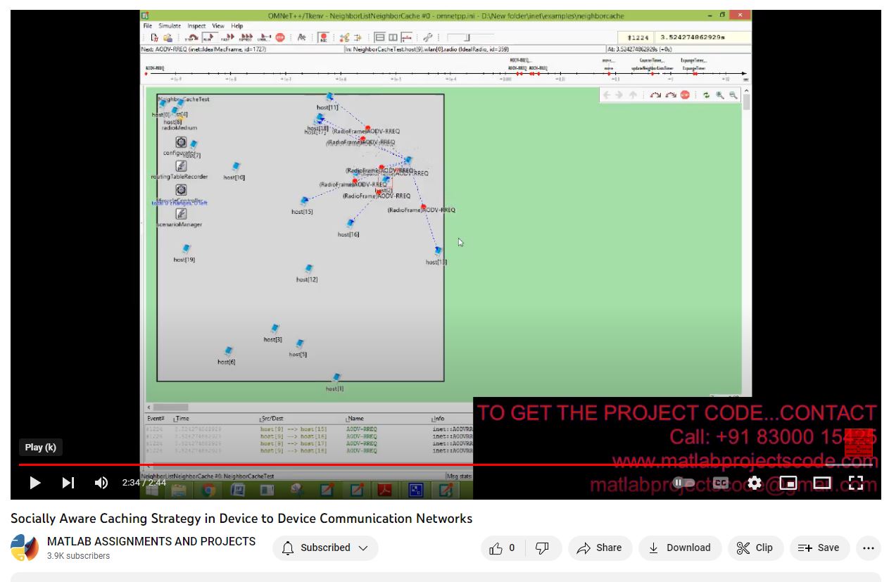 Socially Aware Caching Strategy In Device To Device Communication Networks project simulation thumbnail for Communication Systems Engineering