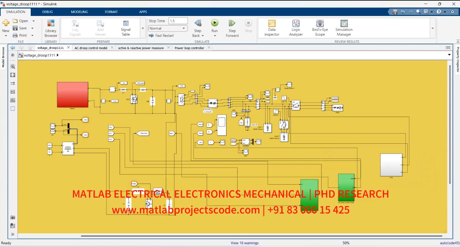 Stability Analysis Of Grid-Integrated Farming Energy Converters Using Droop Control And Virtual Synchronous Generators Vsgs Matlab Electrical Simulation project thumbnail image