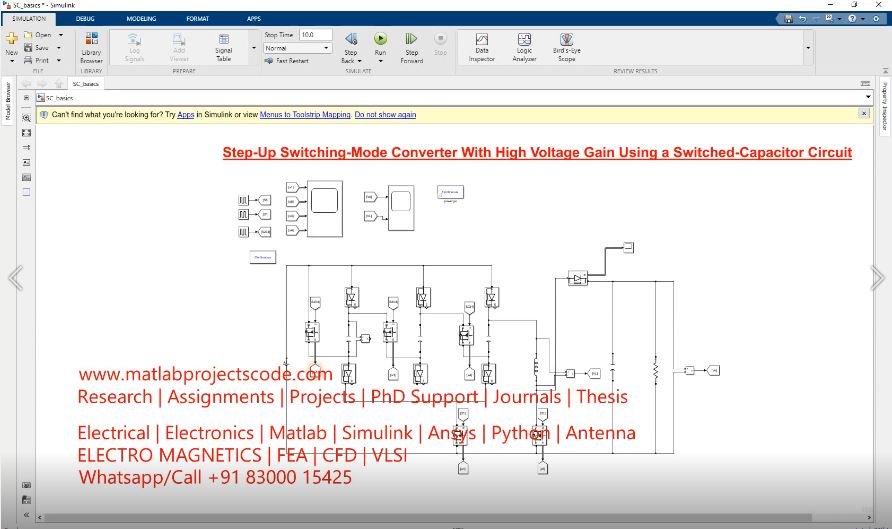 Step-Up Switching-Mode Converter With High Voltage Gain Using A Switched-Capacitor Circuit project simulation thumbnail for Power Electronics Engineering