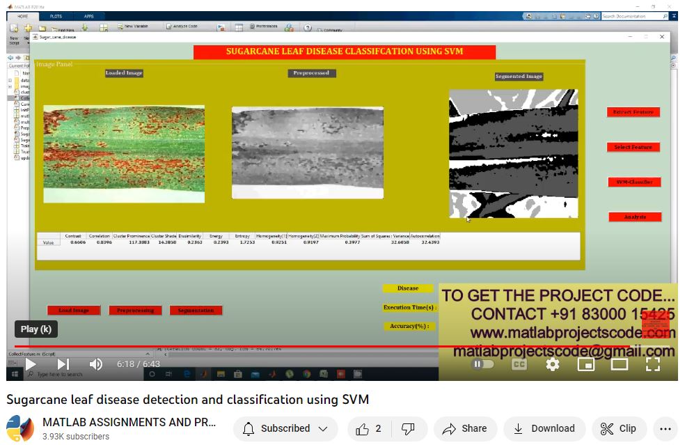 Sugarcane Leaf Disease Detection And Classification Using Svm project simulation thumbnail for Signal Processing and AI Engineering