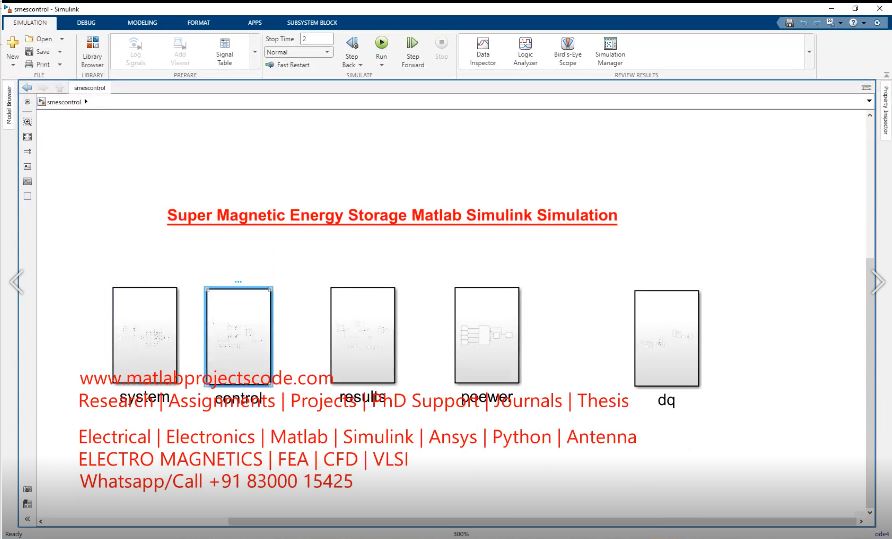 Super Magnetic Energy Storage Matlab Simulink Simulation project simulation thumbnail for Renewable Energy Engineering