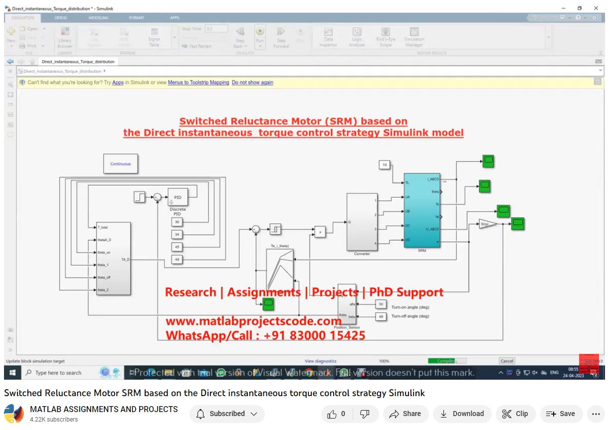 Switched Reluctance Motor Srm Based On The Direct Instantaneous Torque Control Strategy Simulink Model project thumbnail image