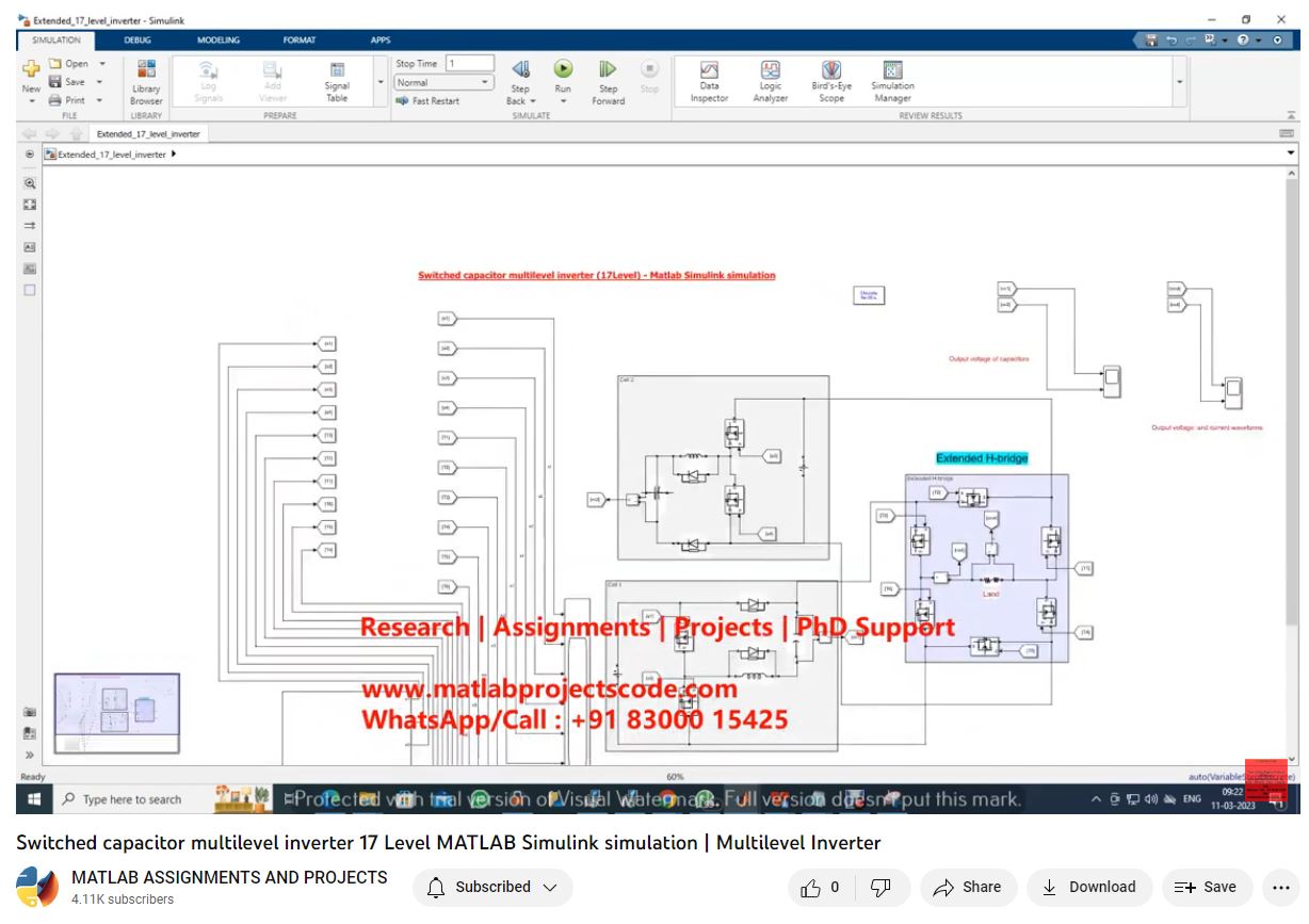 Switched Capacitor Multilevel Inverter 17Level - Matlab Simulink Simulation project thumbnail image