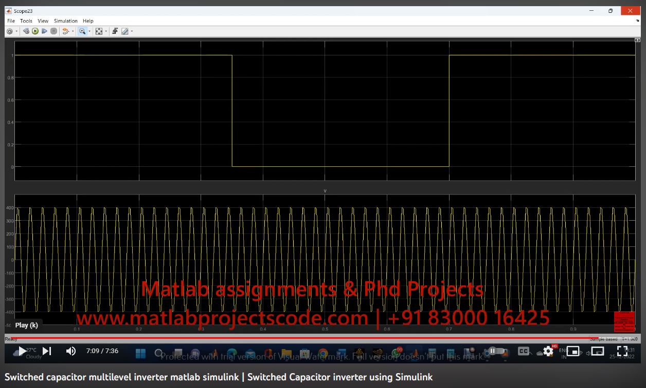 Switched Capacitor Multilevel Inverter Matlab Simulink project simulation thumbnail for Power Electronics Engineering
