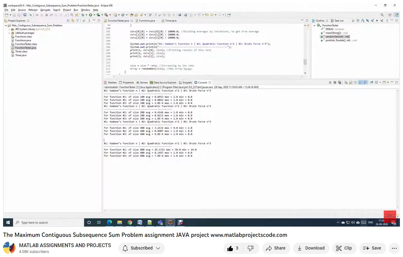 The Maximum Contiguous Subsequence Sum Problem Assignment Java Project-Matlab Simulink-Electrical Assignments-Projects-Phd Research project simulation thumbnail for Electrical Engineering