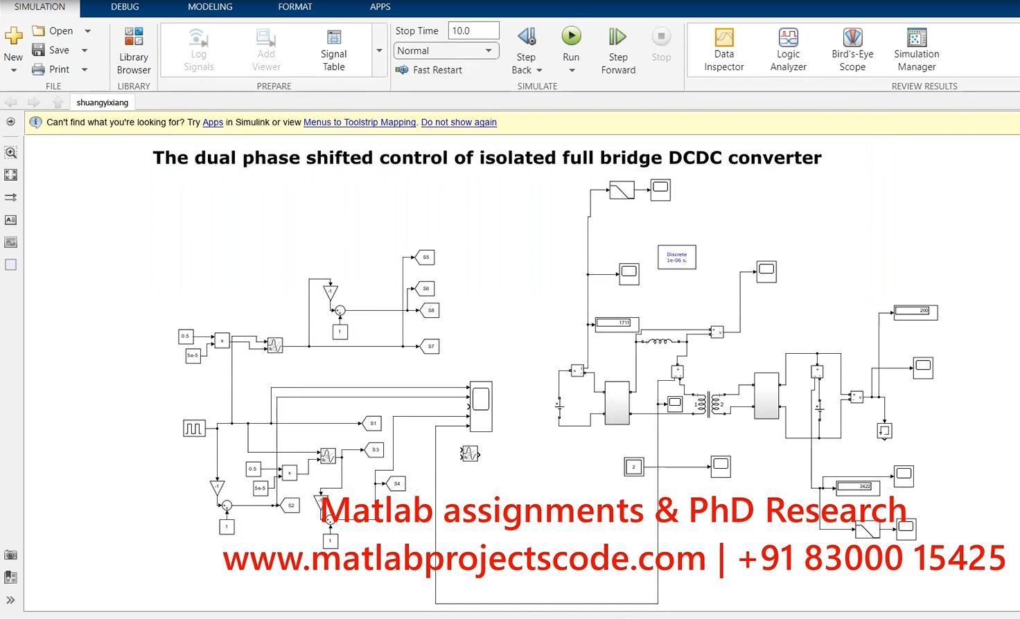 The Dual Phase Shifted Control Of Isolated | MATLAB Project