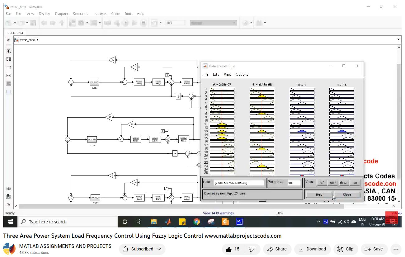 Three Area Power System Load Frequency Control Using Fuzzy Logic Control-Matlab Simulink-Electrical Assignments-Projects-Phd Research project simulation thumbnail for Renewable Energy Engineering