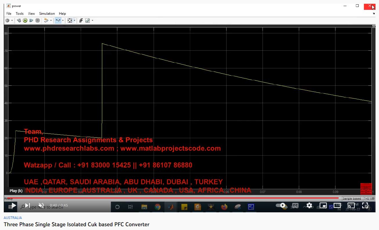 Three Phase Single Stage Isolated Cuk based PFC Converter project simulation thumbnail for Power Electronics Engineering
