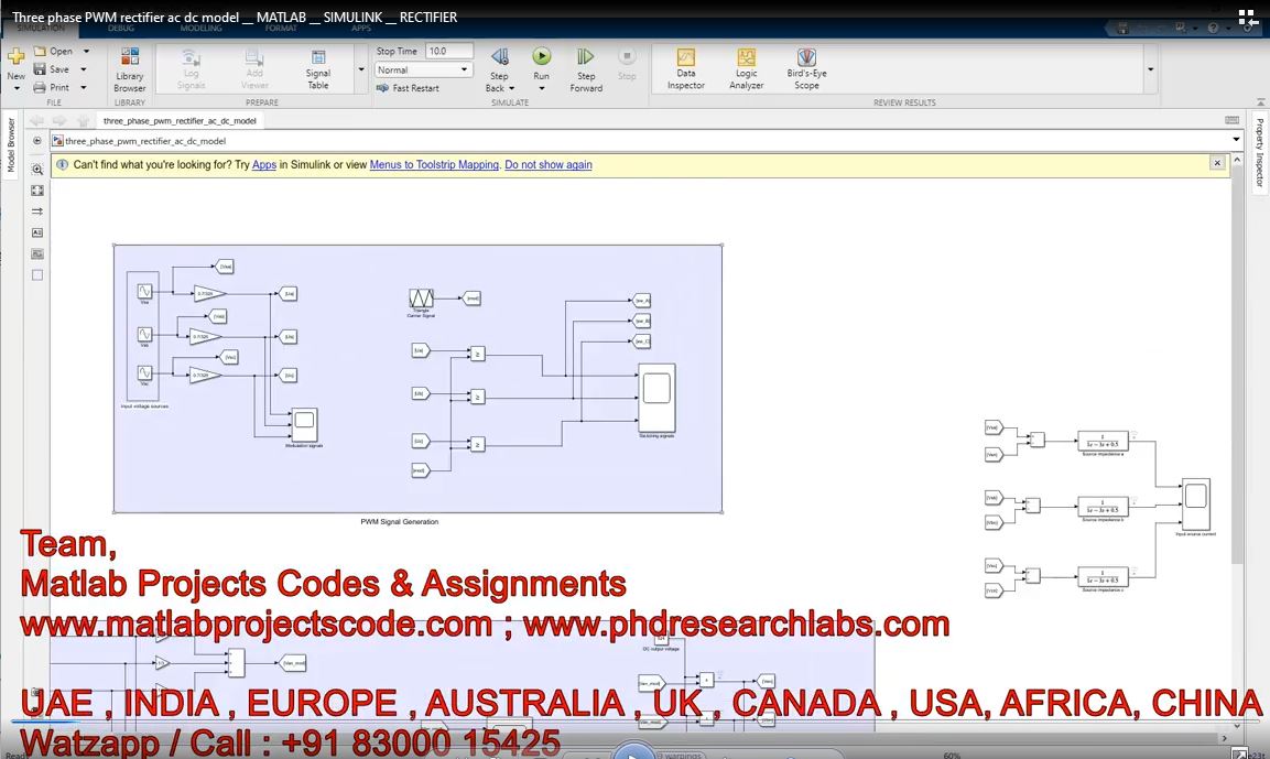 Three Phase Pwm Rectifier Ac Dc Model __ Matlab __ Simulink __ Rectifier project simulation thumbnail for Power Electronics Engineering